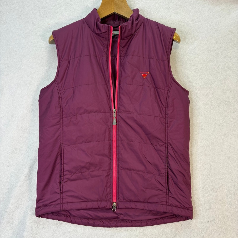 Peter Millar Purple Quilted Full Zip Warmth Packable Vest Womens M Golf Gorpcore